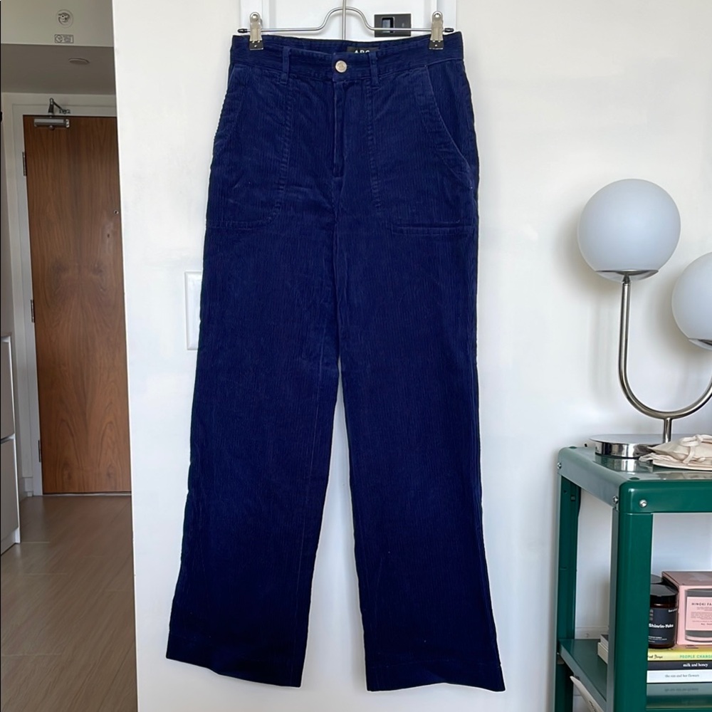 A.P.C. Seaside Jeans in Navy Blue Corduroy